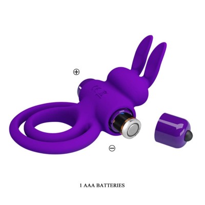 Inel Penis Cu Vibratii Si Rabbit, Albastru