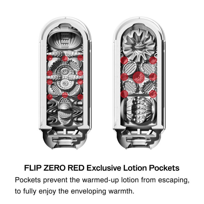 Set Masturbator Flip Zero Red + Dispozitiv Incalzire Flip Warmer