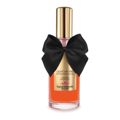 Uleiuri masaj si creme, Ulei De Masaj Cu Efect De Caldura Light My Fire (aroma Capsune Salbatice + Miere), 100 Ml, pasiune.ro