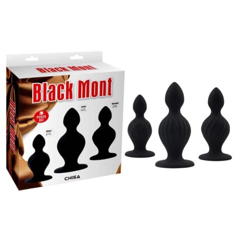 set, Set 3 Dopuri Anale Black Mont The Ripples, Negru, pasiune.ro