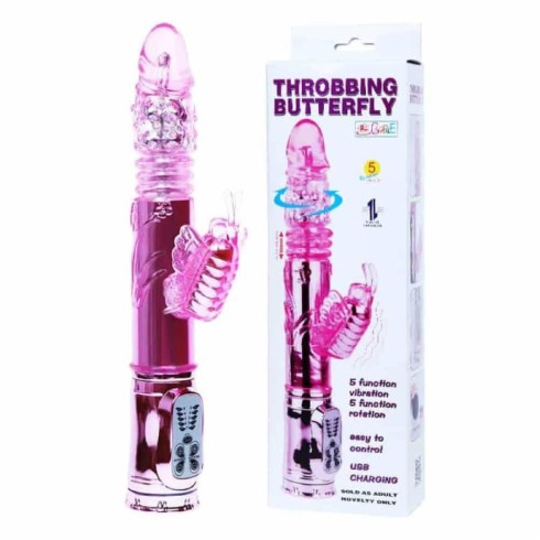 vibrator, Vibrator Throbbing Butterfly, Roz, pasiune.ro