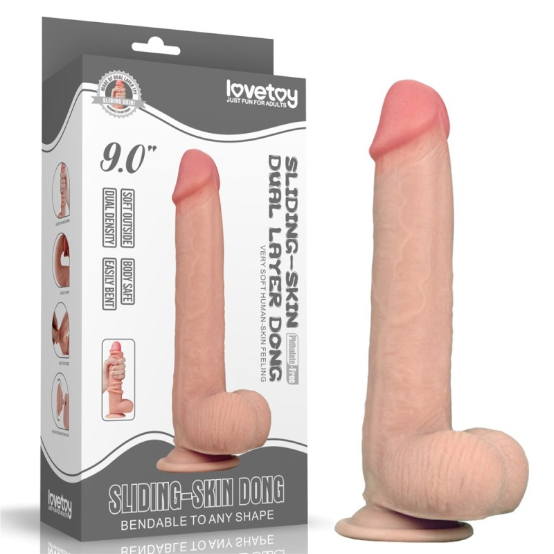 Dildo Ultra Realistic Dublu-Stratificat, Natural, 22 cm