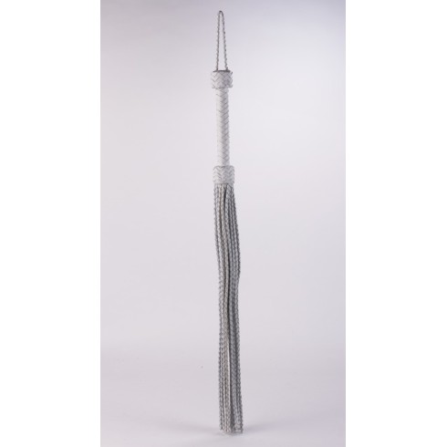 leather, Kid Handle Kid Leather Braided Tails White_b15o25_3, pasiune.ro