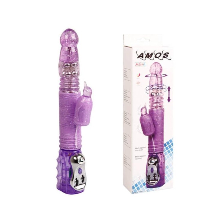 Vibrator Amos In-out, Lila, 12 Cm