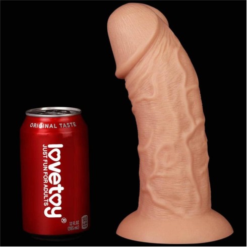 dildo, Dildo Realistic Extra-gros Curved, Natural, 24 Cm, pasiune.ro