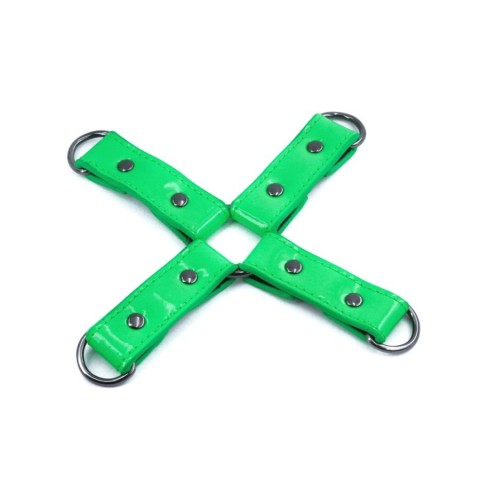 Seturi bondage, Sistem Imobilizare Erotica Tip Hogtie Electra, Verde Neon, pasiune.ro