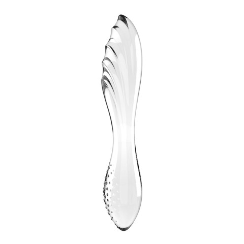 Dildouri Sticlametal, Dildo Texturat Din Sticla Borosilicata Dazzling Crystal 1, Transparent, 17.5 Cm, pasiune.ro