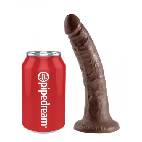 King Cock, Dildo Clasic Cu Ventuza, King Cock, Brun, 19 Cm, pasiune.ro