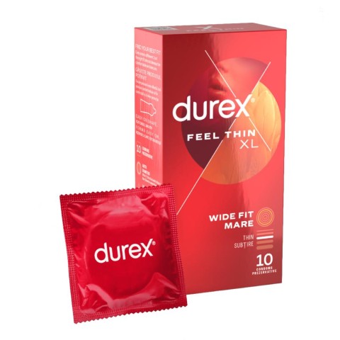 Prezervative,  Prezervative Durex Feel Thin Xl 10 Bucati, pasiune.ro