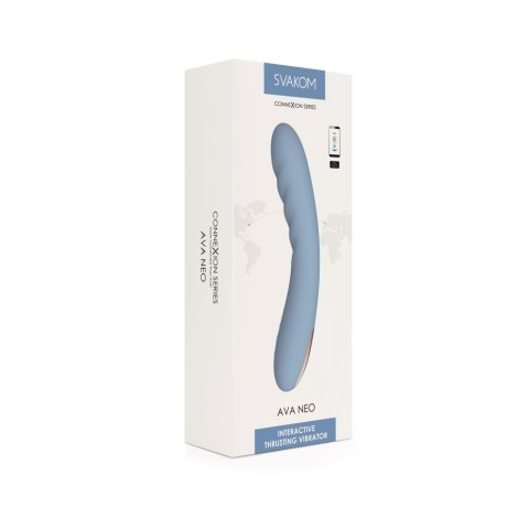 Svakom, Vibrator Smart Ava Neo, Bleu, 18.5 Cm, pasiune.ro