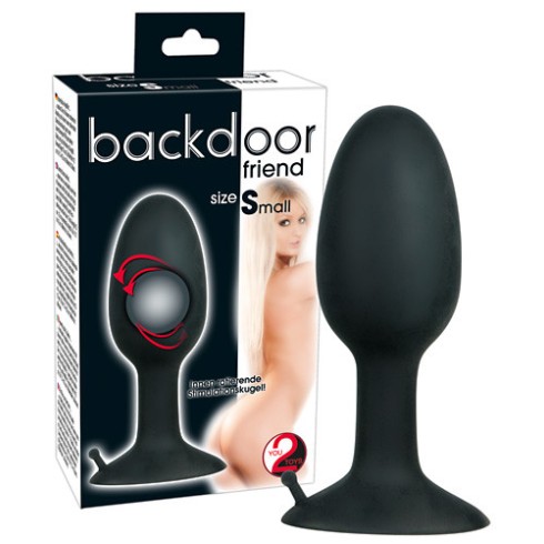 silicone, Dop Anal Backdoor Friend Small, Negru, 9 Cm, pasiune.ro