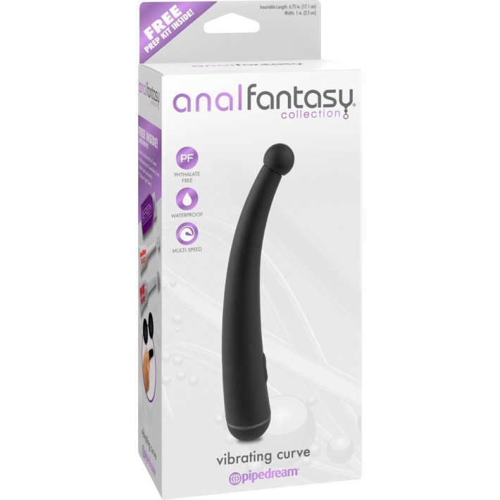Vibrator Anal Vibrating Curve, Negru, 20.5 Cm 2