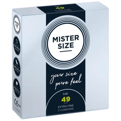 latex, Mister Size 49 Mm Condoms 3 Pieces, pasiune.ro