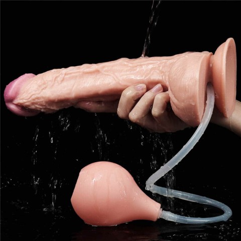 Dildouri, Dildo Clasic Cu Functie Ejaculare Squirt Extreme, Natural, 28 Cm, pasiune.ro