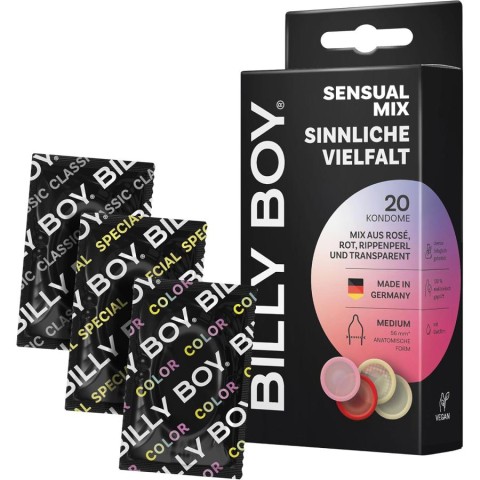 BILLY BOY, Prezervative Billy Boy Sensual Mix 20 Buc, pasiune.ro