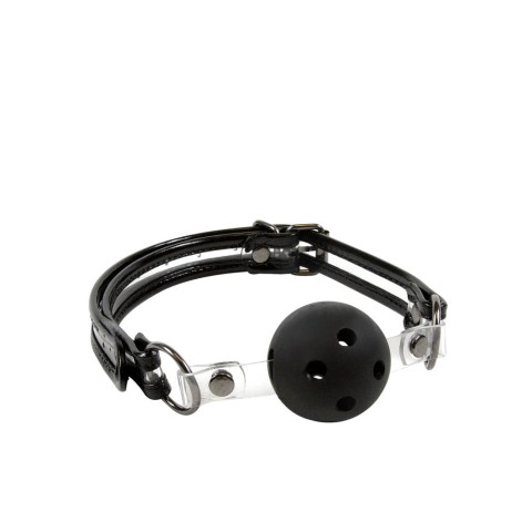 Calus sex, Calus Cu Bila Bare Bondage Ballgag, Negru, pasiune.ro