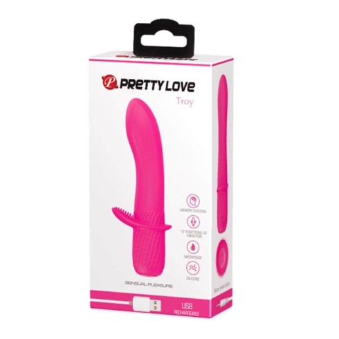 pretty, Vibrator Troy, Roz, 15 Cm, pasiune.ro