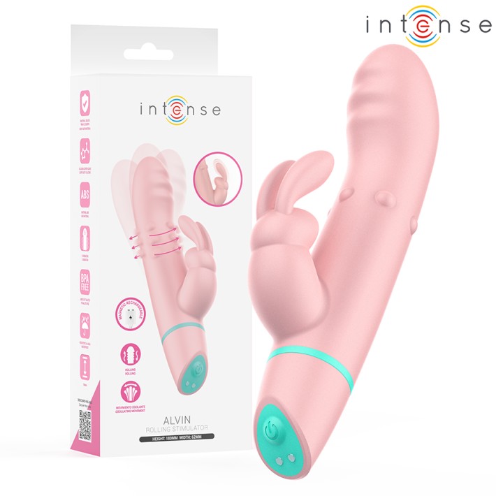 Vibrator Rabbit Alvin Cu Rotatii Si Oscitatii Baby Pink 2