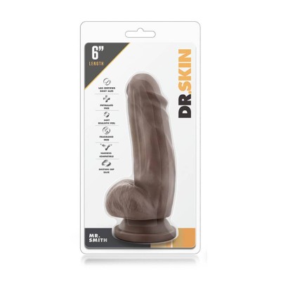 Dildo Clasic Cu Ventuza Dr. Skin, Brun, 15 Cm