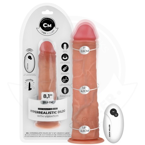 Cock Miller, Vibrator Realist Cock Miller Cu Ventuza Si Telecomanda, 20.5 Cm, pasiune.ro