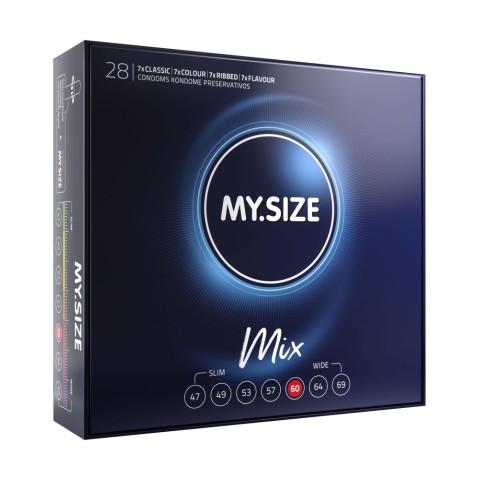 My Size pro, Set Prezervative My Size Mix Diametru 60 Mm, 28 Buc., pasiune.ro