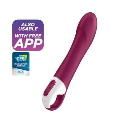 Vibrator Punctul G Big Heat, Bordo, 22 Cm