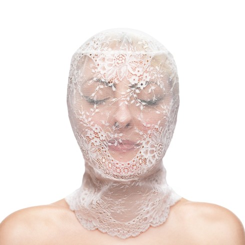 fetish, Fetish & Fashion - Lace Hood - White - Alternate Package, pasiune.ro