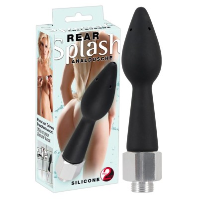 Irigator Anal Douche Rear Splash, Negru, 16 Cm
