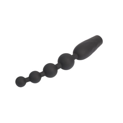 Bile Anale Cu Vibratii Bumpy Bead, Negru, 18.5 Cm