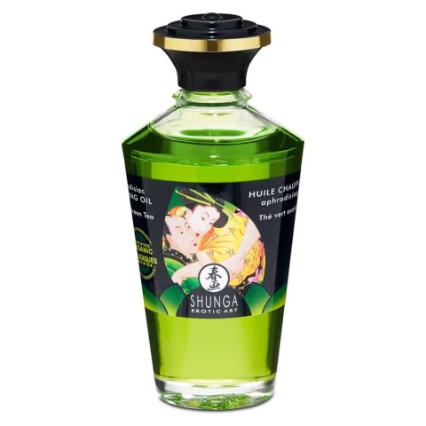 Shunga, Ulei Afrodisiac Cu Efect De Caldura Exotic Green Tea, 100 Ml, pasiune.ro