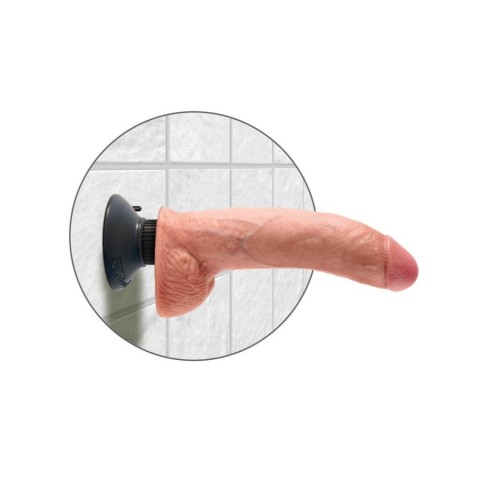 Pipedream - King Cock, Vibrator Realistic Cu Testicule King Cock, Natural, 22.8 Cm, pasiune.ro