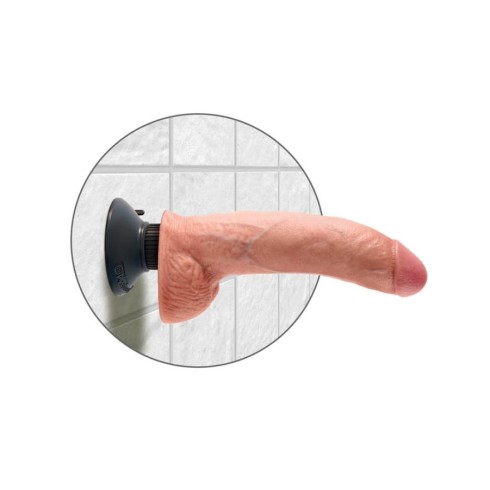 vibrator, Vibrator Realistic Cu Testicule King Cock, Natural, 22.8 Cm, pasiune.ro