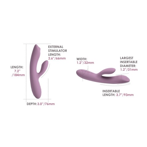 Svakom, Vibrator Rabbit Trysta Neo Romantic, Roz, 18 Cm, pasiune.ro