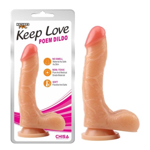 21, Dildo Clasic Cu Ventuza Keep Love Poem, Natural, 21 Cm, pasiune.ro