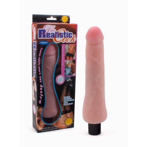 vibrator, Vibrator The Realistic Cock, Natural, 24.5 Cm, pasiune.ro
