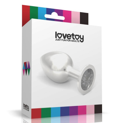 Dop Anal Cu Bijuterie Rosebud Classic Metal Plug L, Argintiu + Albastru, 10 Cm