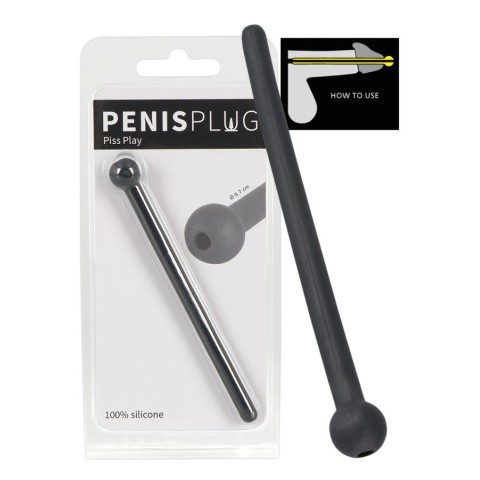 You2Toys, Dop Pentru Penis Piss Play, Negru, 12 Cm, pasiune.ro