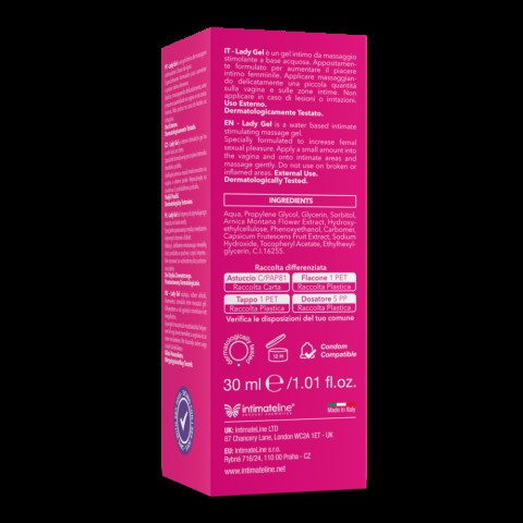 IntimateLine, Gel Stimulant Cu Efect Incalzire Pentru Femei Lady Gel, 30 Ml, pasiune.ro