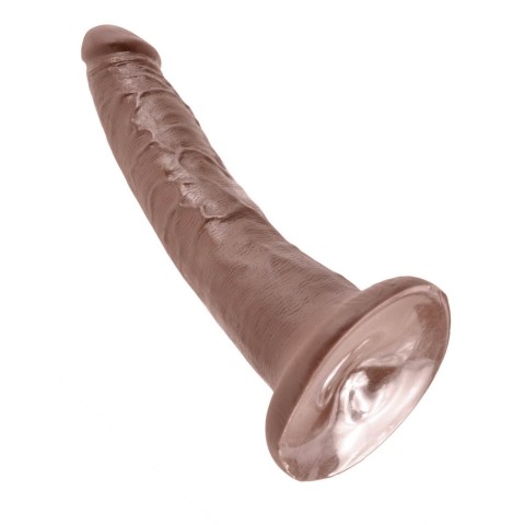 King Cock, Dildo Clasic Cu Ventuza, King Cock, Brun, 19 Cm, pasiune.ro