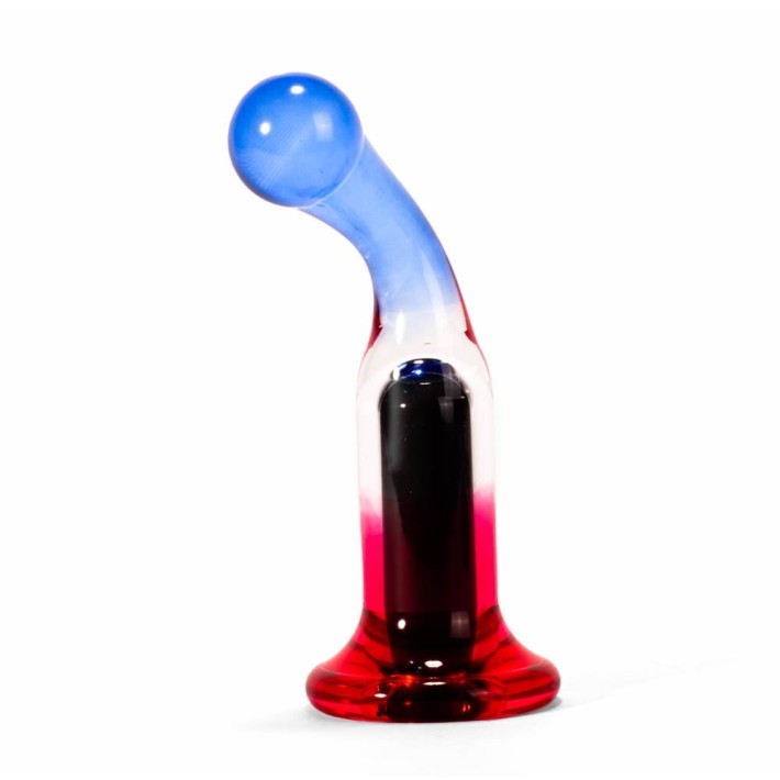 Dop Anal Cu Vibratii, Albastru + Rosu, 14 Cm