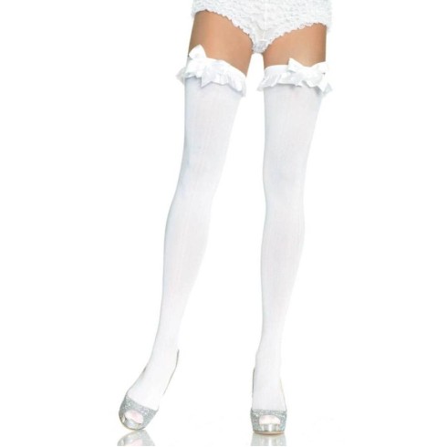 nylon, 726010 Nylon Otk W/ruffle Bow O/s Wht Marime Universala, pasiune.ro