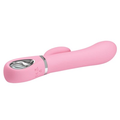 Vibrator Rabbit Cu Rotatii Ternence, Roz Pudrat, 19 Cm