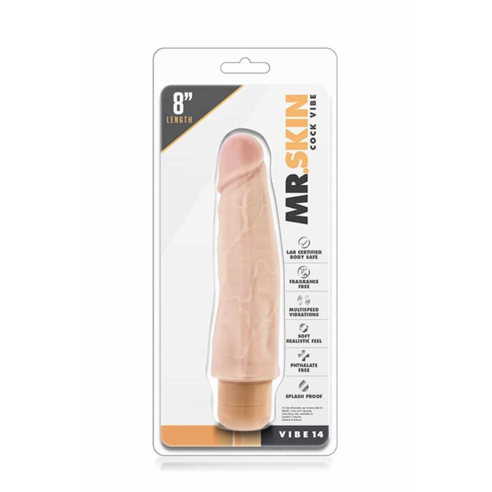Vibrator Realistic Mr. Skin Cock Vibe 14, Natural, 20 Cm