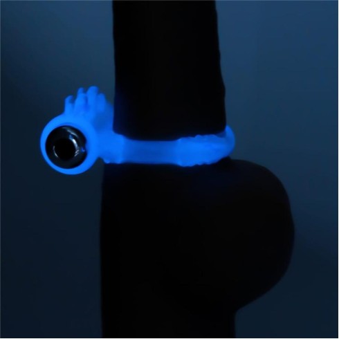 Inel Penis Fosforescent Cu Vibratii Lumino Play Vibrating Penis Ring 1, Albastru
