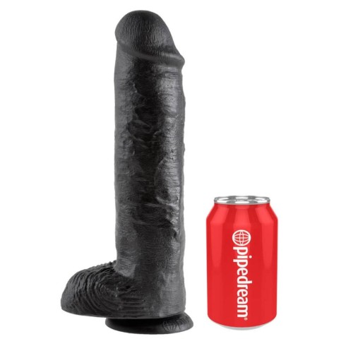 dildo, Dildo Clasic Cu Ventuza King Cock, Negru, 28 Cm, pasiune.ro