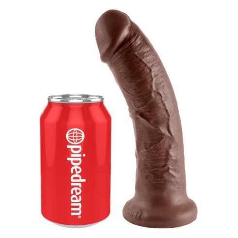 dildo, Dildo Clasic Cu Ventuza King Cock, Brun, 20 Cm, pasiune.ro