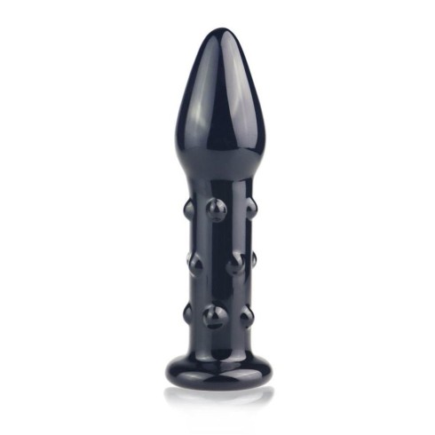 dop, Dop Anal Din Sticla Borosilicata Glass Romance, Negru, 14 Cm, pasiune.ro