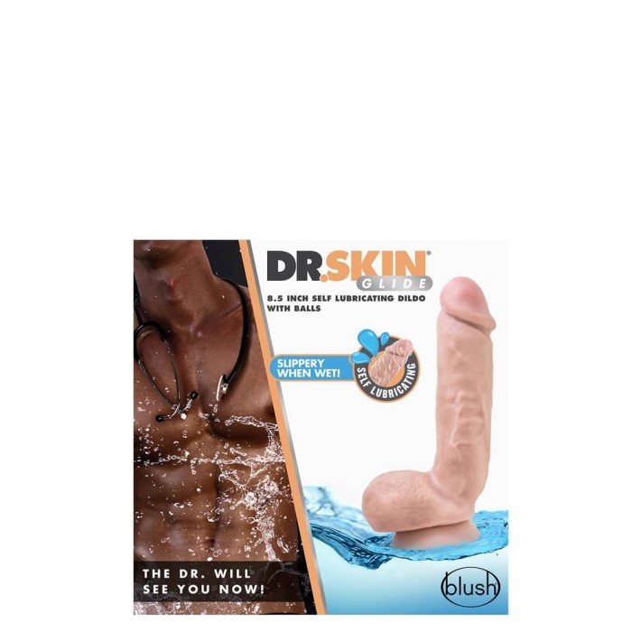 Dildo Realistic Auto-lubrifiant Dr. Skin, Natural, 21.5 Cm