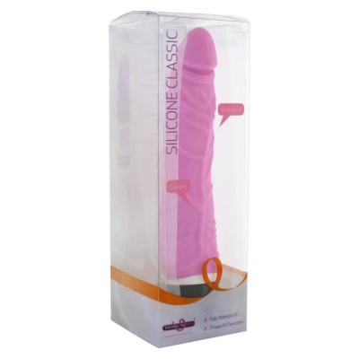 Vibrator Realistic Silicone Classic, Roz, 21 Cm