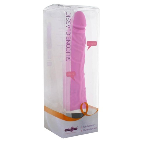 Vibrator Realistic Silicone Classic, Roz, 21 Cm